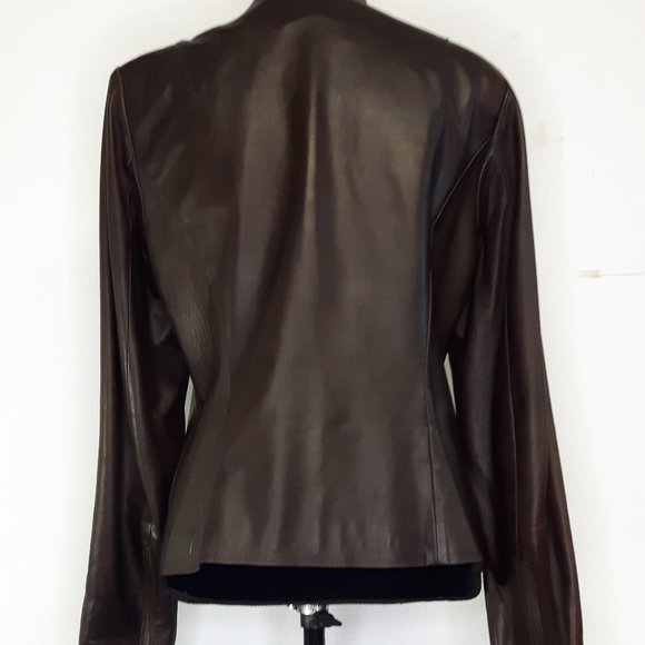 SOLD Classic Dark Brown Danier Women's Italian Leather Jacket - Picture 2 of 4